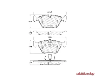 Centric C-Tek Ceramic Brake Pads with Shims 103.07250 - 103.07250