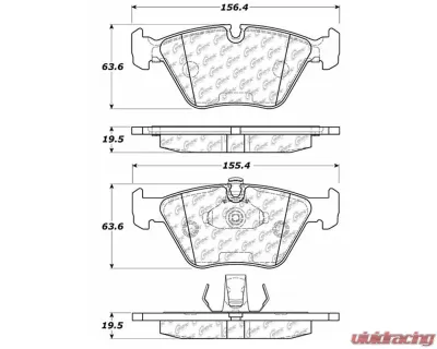Centric C-Tek Ceramic Brake Pads with Shims 103.07250 - 103.07250