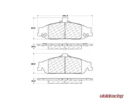 Centric C-Tek Ceramic Brake Pads with Shims 103.07270 - 103.07270