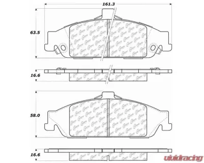 Centric C-Tek Ceramic Brake Pads with Shims 103.07270 - 103.07270