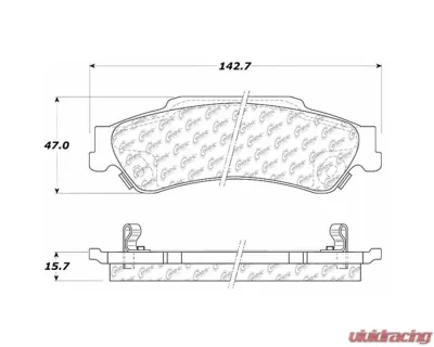 Centric C-Tek Ceramic Brake Pads with Shims 103.07290 - 103.07290