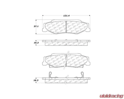 Centric C-Tek Ceramic Brake Pads with Shims 103.07320 - 103.07320