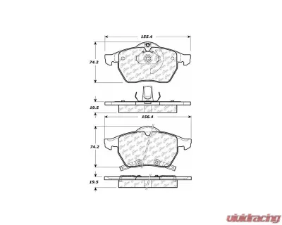 Centric C-Tek Ceramic Brake Pads with Shims 103.07360 - 103.07360