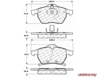Centric C-Tek Ceramic Brake Pads with Shims 103.07360 - 103.07360
