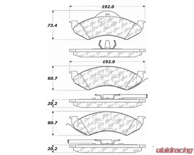 Centric C-Tek Ceramic Brake Pads with Shims 103.07460 - 103.07460