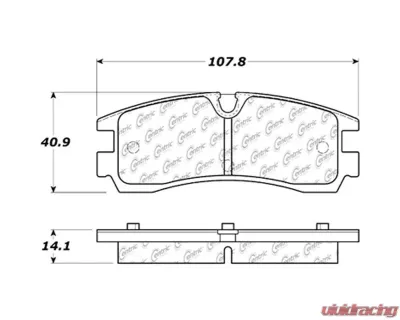 Centric C-Tek Ceramic Brake Pads with Shims 103.07540 - 103.07540