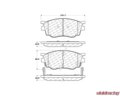 Centric C-Tek Ceramic Brake Pads with Shims 103.07550 - 103.07550