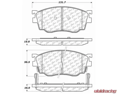 Centric C-Tek Ceramic Brake Pads with Shims 103.07550 - 103.07550
