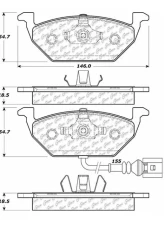 Centric C-Tek Ceramic Brake Pads with Shims 103.07681                                     - 103.07681 - Image 3