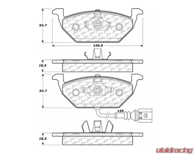 Centric C-Tek Ceramic Brake Pads with Shims 103.07681 - 103.07681