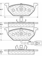 Centric C-Tek Ceramic Brake Pads with Shims 103.07681                                     - 103.07681 - Image 3