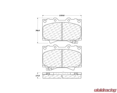 Centric C-Tek Ceramic Brake Pads with Shims 103.07720 - 103.07720