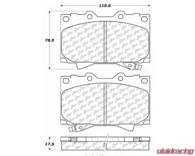Centric C-Tek Ceramic Brake Pads with Shims 103.07720 - 103.07720