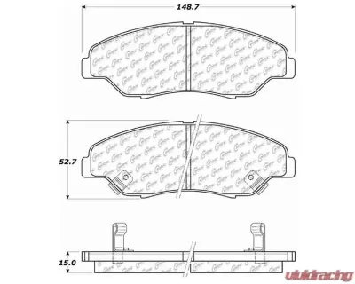 Centric C-Tek Ceramic Brake Pads with Shims 103.07740 - 103.07740