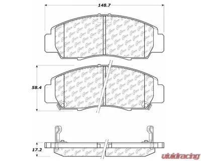 Centric C-Tek Ceramic Brake Pads with Shims 103.07870 - 103.07870