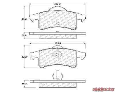 Centric C-Tek Ceramic Brake Pads with Shims 103.07910 - 103.07910