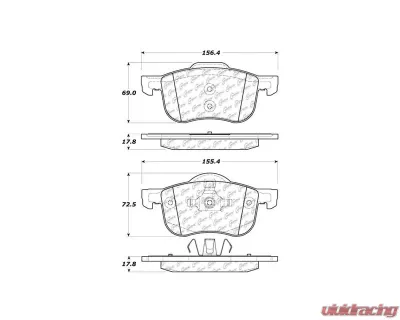 Centric C-Tek Ceramic Brake Pads with Shims 103.07940 - 103.07940