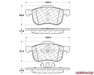 Centric C-Tek Ceramic Brake Pads with Shims 103.07940 - 103.07940