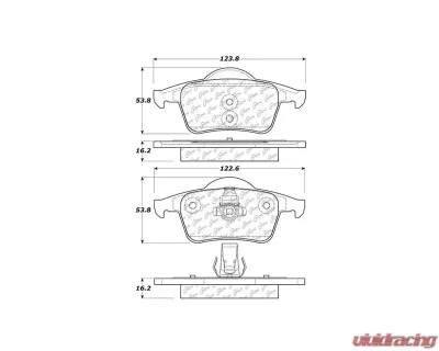 Centric C-Tek Ceramic Brake Pads with Shims 103.07950 - 103.07950
