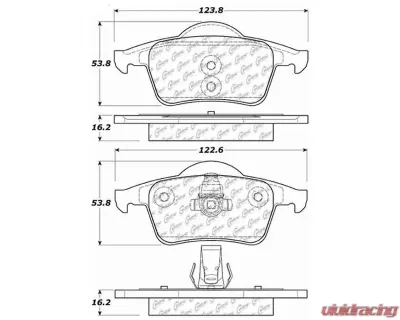Centric C-Tek Ceramic Brake Pads with Shims 103.07950 - 103.07950