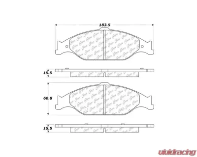 Centric C-Tek Ceramic Brake Pads with Shims 103.08040 - 103.08040