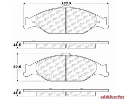 Centric C-Tek Ceramic Brake Pads with Shims 103.08040 - 103.08040