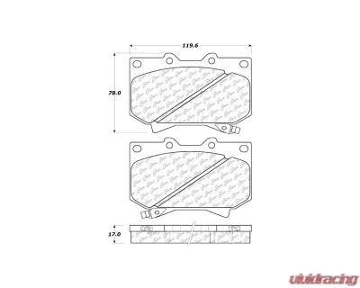 Centric C-Tek Ceramic Brake Pads with Shims 103.08120 - 103.08120