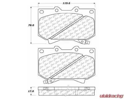 Centric C-Tek Ceramic Brake Pads with Shims 103.08120 - 103.08120