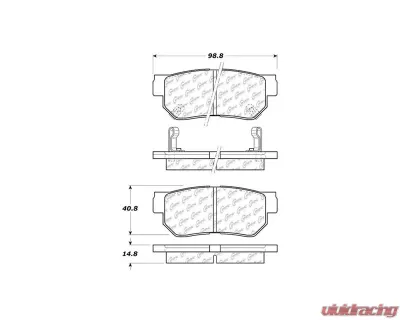 Centric C-Tek Ceramic Brake Pads with Shims 103.08130 - 103.08130