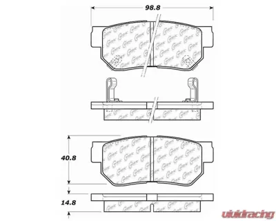 Centric C-Tek Ceramic Brake Pads with Shims 103.08130 - 103.08130