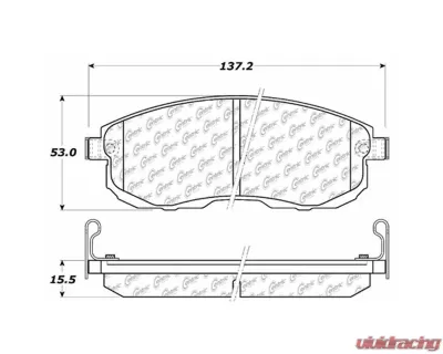 Centric C-Tek Ceramic Brake Pads with Shims 103.08151 - 103.08151