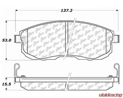 Centric C-Tek Ceramic Brake Pads with Shims 103.08151 - 103.08151