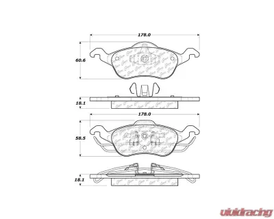 Centric C-Tek Ceramic Brake Pads with Shims 103.08160 - 103.08160