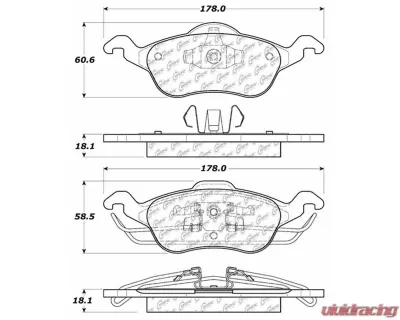 Centric C-Tek Ceramic Brake Pads with Shims 103.08160 - 103.08160