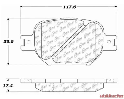 Centric C-Tek Ceramic Brake Pads with Shims 103.08170 - 103.08170