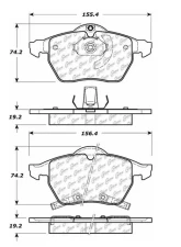 Centric C-Tek Ceramic Brake Pads with Shims 103.08190                                     - 103.08190 - Image 3