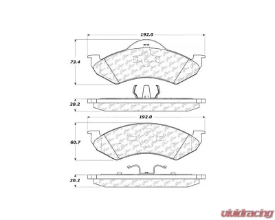 Centric C-Tek Ceramic Brake Pads with Shims 103.08200 - 103.08200