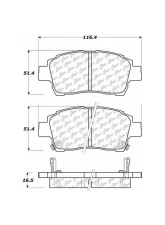Centric C-Tek Ceramic Brake Pads with Shims 103.08220                                     - 103.08220 - Image 2