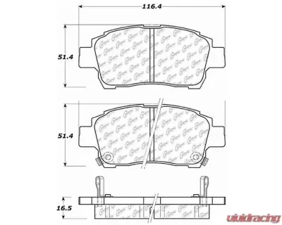 Centric C-Tek Ceramic Brake Pads with Shims 103.08220 - 103.08220