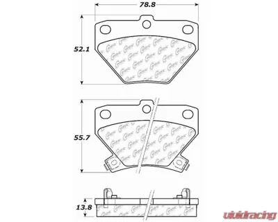 Centric C-Tek Ceramic Brake Pads with Shims 103.08230 - 103.08230