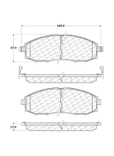 Centric C-Tek Ceramic Brake Pads with Shims 103.08300                                     - 103.08300 - Image 2