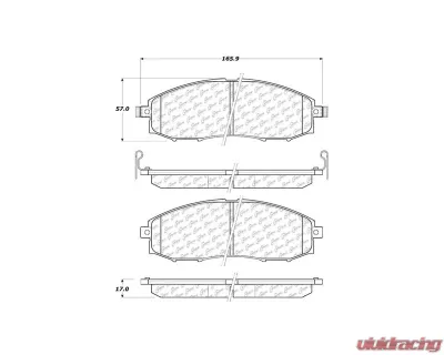 Centric C-Tek Ceramic Brake Pads with Shims 103.08300 - 103.08300