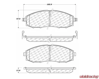 Centric C-Tek Ceramic Brake Pads with Shims 103.08300 - 103.08300