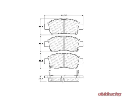 Centric C-Tek Ceramic Brake Pads with Shims 103.08310 - 103.08310
