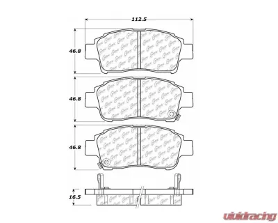 Centric C-Tek Ceramic Brake Pads with Shims 103.08310 - 103.08310