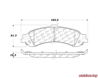 Centric C-Tek Ceramic Brake Pads with Shims 103.08340 - 103.08340