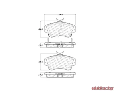 Centric C-Tek Ceramic Brake Pads with Shims 103.08410 - 103.08410