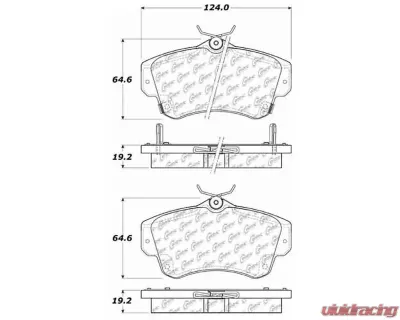 Centric C-Tek Ceramic Brake Pads with Shims 103.08410 - 103.08410