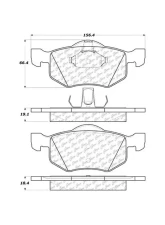 Centric C-Tek Ceramic Brake Pads with Shims 103.08430                                     - 103.08430 - Image 2