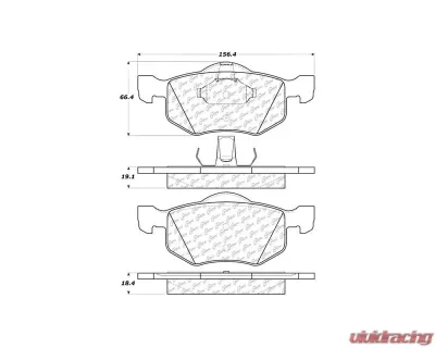 Centric C-Tek Ceramic Brake Pads with Shims 103.08430 - 103.08430
